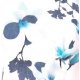Sukienka koktajlowa z rękawem motylek- niebieskie kwiaty