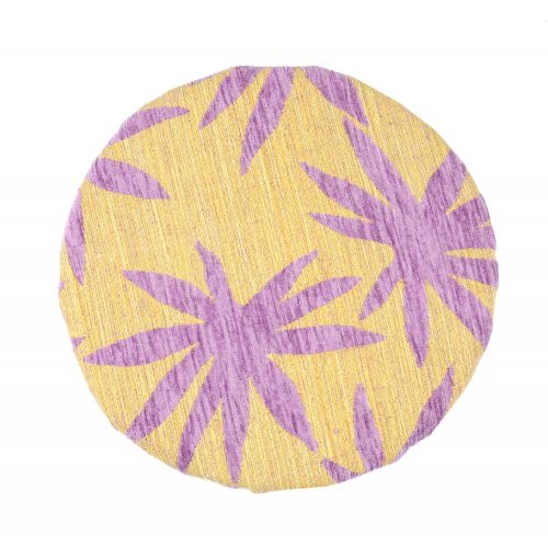 Okrągła poduszka na taboret 30 cm (fioletowe liście)