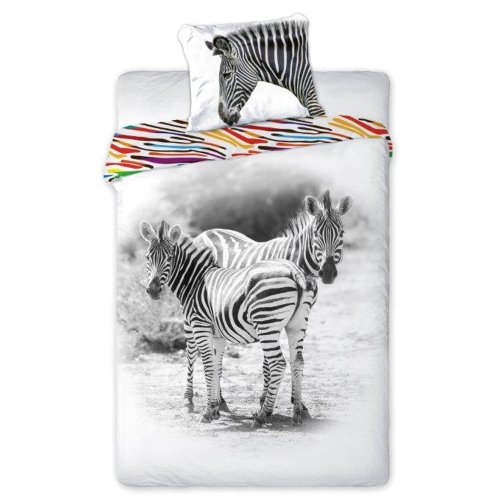 Pościel 160x200 Bawełniana WILD NATURE Zebra
