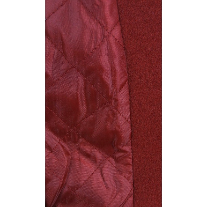 Płaszcz flauszowy z kapturem (bordowy)