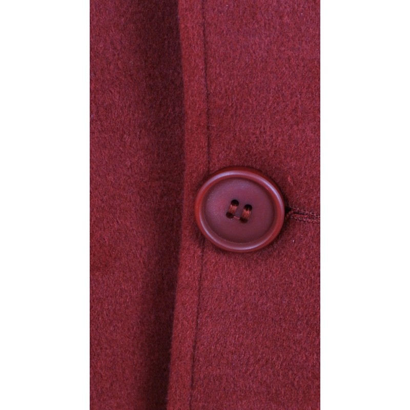 Płaszcz flauszowy z kapturem (bordowy)