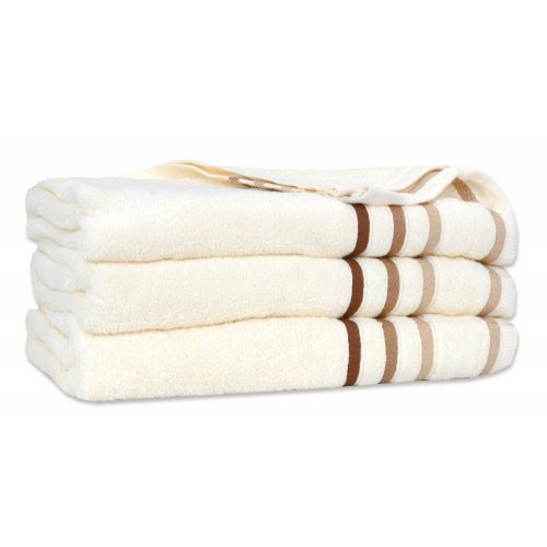 Ręcznik Bawełniany DUAL Kremowy Ręcznik Kąpielowy Ręcznik Frotte Ręcznik z Bawełny Ręcznik Łazienkowy Mały Średni Duży