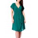 Sukienka z szyfonu z kopertowym dekoltem - ZIELONA Zwiewna Sukienka z Szufonu Zielona Sukienka z Szyfonu na Wesele