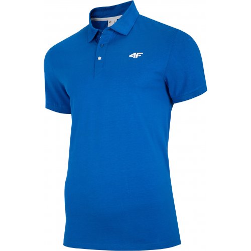T-shirt męski POLO 4F TSM007 - Niebieski