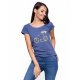 Koszulka damska MORAJ BD 900-523 - niebieska Klasyczna koszulka damska z rowerem Koszulka Moraj Damska