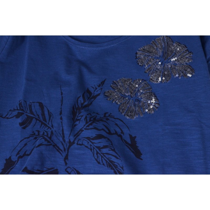 Koszulka damska MORAJ BD1200-017- c. niebieska koszulka damska 100% bawełna Koszulka Moraj