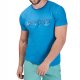 T-shirt męski T-BEYOND - niebieski Super koszulka męska T-shirt męski