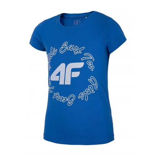 Dziewczęca koszulka 4F JTSD009A - niebieska