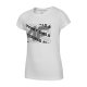 Dziewczęca koszulka 4F JTSD003 Klasyczna koszulka dziewczęca marki 4F Fajny t-shirt dziewczęcy biały