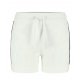 Damskie szorty jeansowe N-SHELLIN - białe Białe szorty damskie z dzianiny Spodenki damskie z lampasami