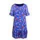 Sukienka szyfonowa FALBANA - 5379 Sukienka z falbankami w kwiaty Szafirowa sukienka Sukienka w drobne kwiaty