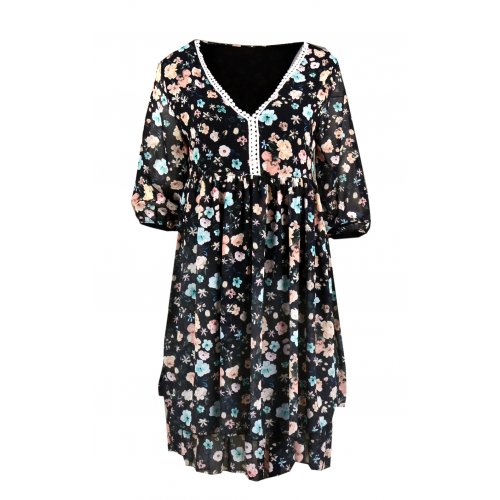 Sukienka szyfonowa w kwiaty - 5392