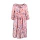 Sukienka szyfonowa FALBANY- 5389 pudrowo różowa sukienka sukienka pudrowy róż w kwiaty sukienka w kwiaty