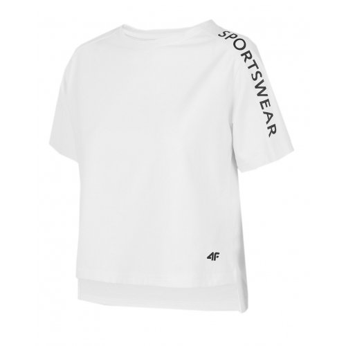 Krótka koszulka oversize H4L20 TSD015 - biała