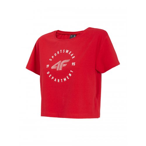 Krótki t-shirt damski 4F H4L20 TSD020 - czerwony