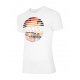 T-SHIRT Męski 4F H4L20 TSM033 - biały t-shirt męski bawełniany biała koszulka męska na lato koszulka na lato męska koszulka letn
