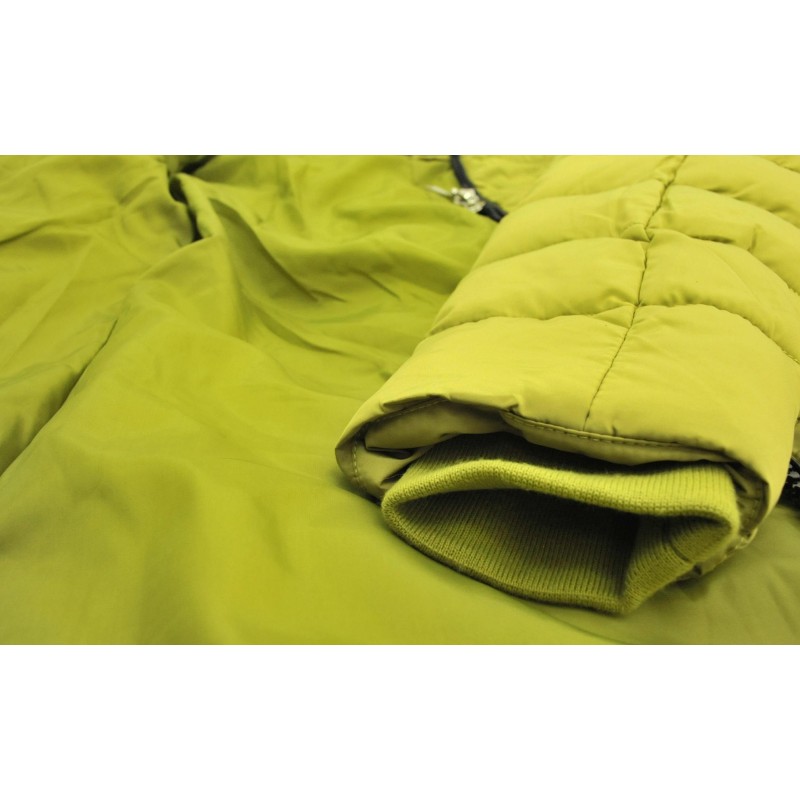 Kurtka/płaszcz z lamówkami z ekoskóry ZIMOWA (zielona)