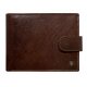 Portfel męski skórzany Rovicky N61L-RVTBR Brązowy portfel męski portfel męski z zapięciem Portfel męski poziomy