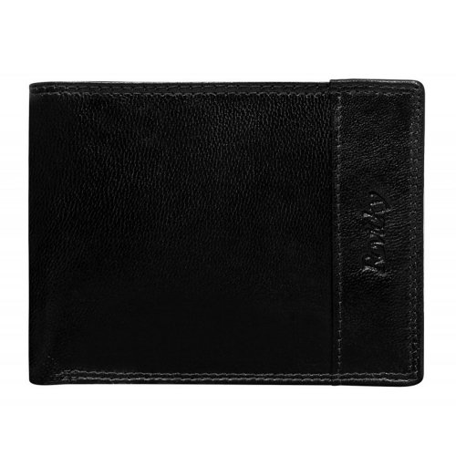 Portfel męski skórzany Rovicky N1903-RVTK-1398B Czarny portfel męski elegancki portfel męski Portfel męski poziomy