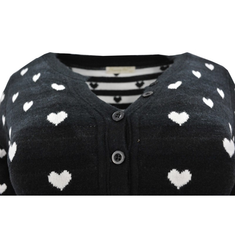 Sweter/sukienka w serca (czarny)