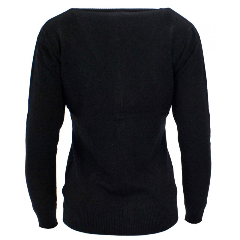 Sweter rozpinany z ozdobnymi kamyczkami (czarny)