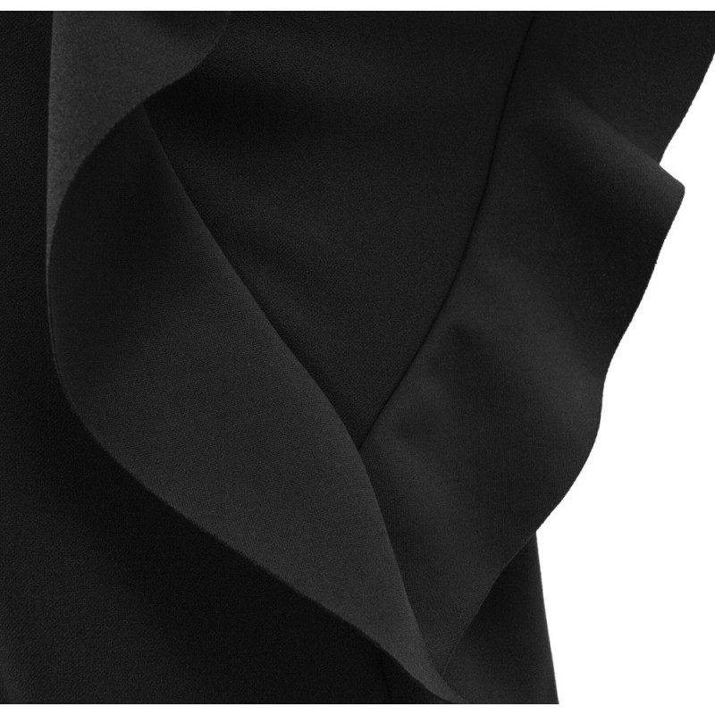 Sukienka z falbanami na ramionach (czarna)