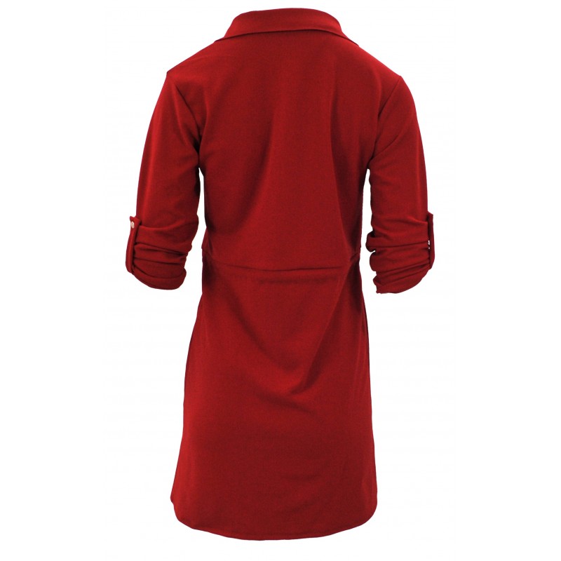 Sukienka z ozdobnymi klapami (czerwona)