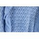 Ażurowy Sweter Damski z falbanką - niebieski