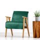 Narzuta na fotel welurowa 70x160 LUIZ Ciemno zielona
