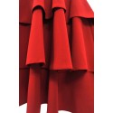 Sukienka na wesele z trzema falbanami (czerwona)