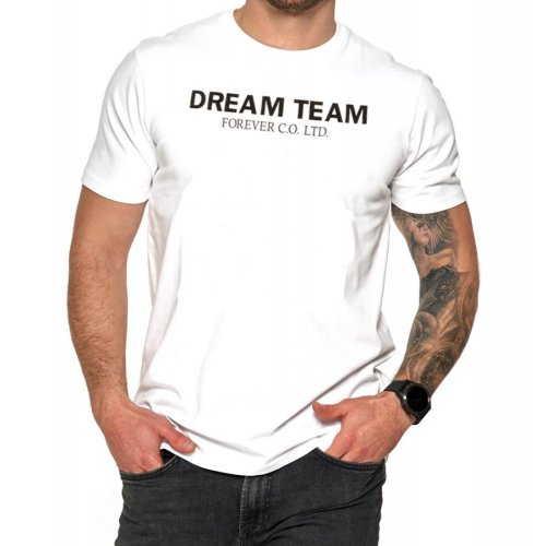 Koszulka męska DREAM TEAM- BIAŁA