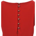 Klasyczna sukienka z kieszeniami i guzikami (czerwona)