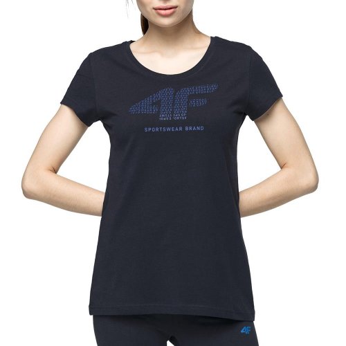 Koszulka damska z logo 4F H4L21 TSD011 - granatowa