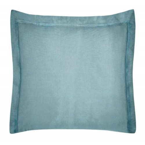 Błękitna poszewka na poduszkę z ozdobną kantą 100% Bawełna