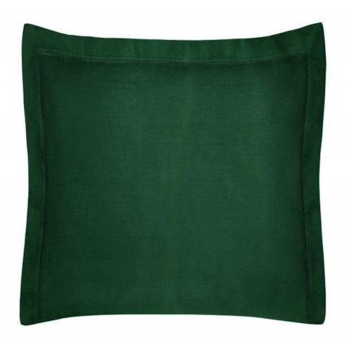 Ciemno zielona poszewka na poduszkę z ozdobną kantą 100% Bawełna