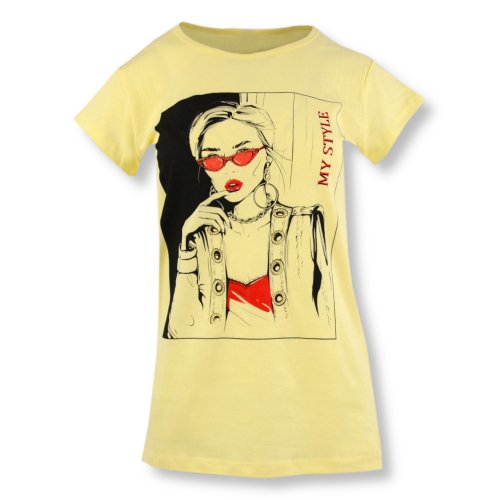 Koszulka damska z nadrukiem MY STYLE 9556 Koszulka damska z nadrukiem t-shirt damski bluzeczka damska z krótkim rękawem