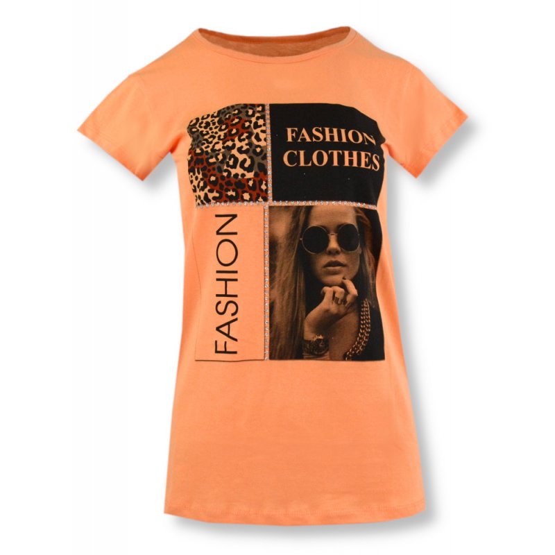 Koszulka damska z nadrukiem FASHION CLOTHES 9563 Koszulka damska z nadrukiem t-shirt damski bluzeczka damska z krótkim rękawem