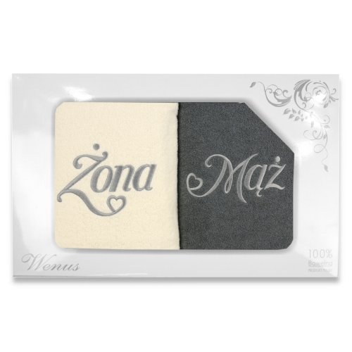 Komplet ręczników na prezent 2cz Mąż Żona MZ-9651