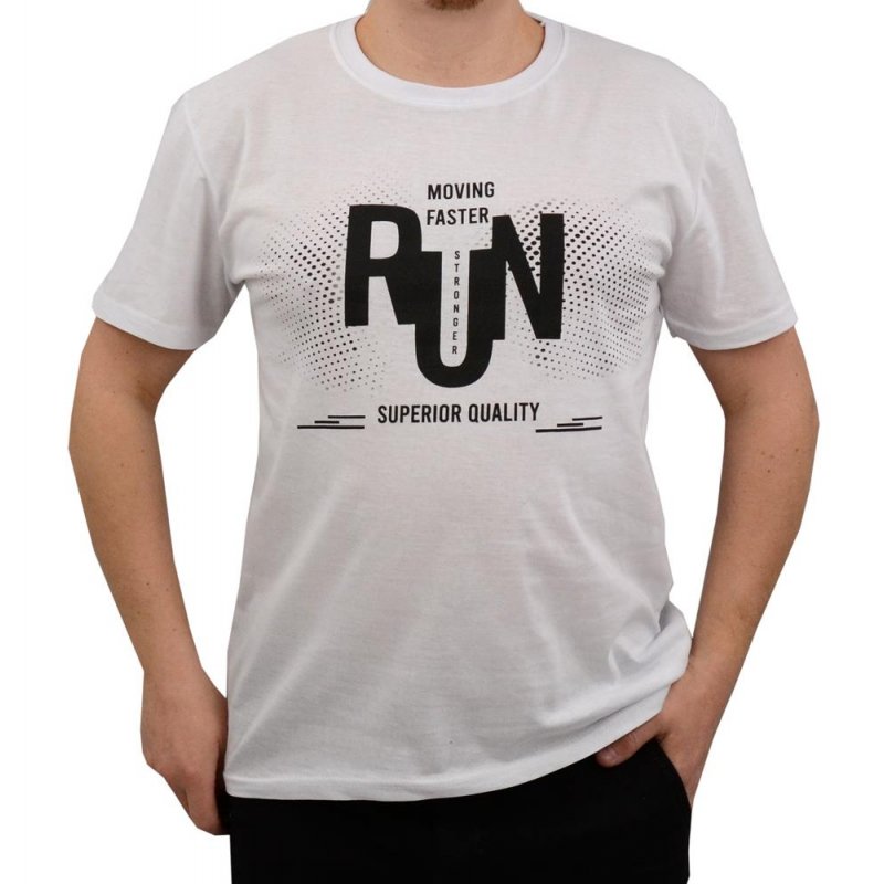 T-shirt męski RUN 9974 - biały