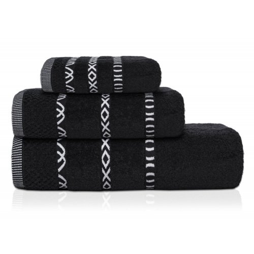 Ręcznik Kąpielowy GINO Czarny Mały ręcznik 30x50 Średni ręcznik 50x90 Duży ręcznik 70x140 Ręcznik bawełniany Ręcznik Łazienkowy