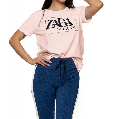Koszulka damska ZARA WRACAM - różowa