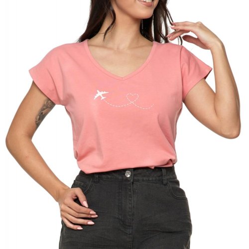 Koszulka damska AIRPLANE -  różowa