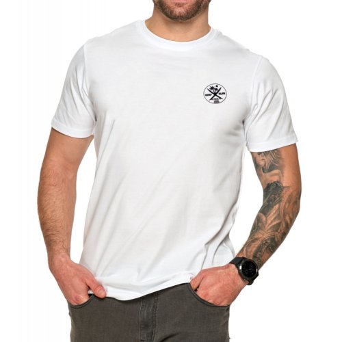 T-shirt męski z małym nadrukiem - biały