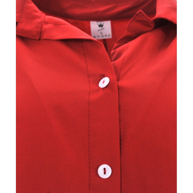 Bluzka/koszula oversize asymetryczna na guziki (czerwona)