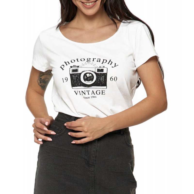 Koszulka damska PHOTOGRAPHY -  biała