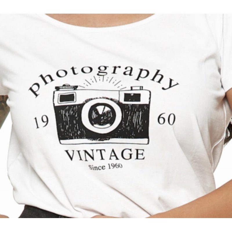 Koszulka damska PHOTOGRAPHY -  biała