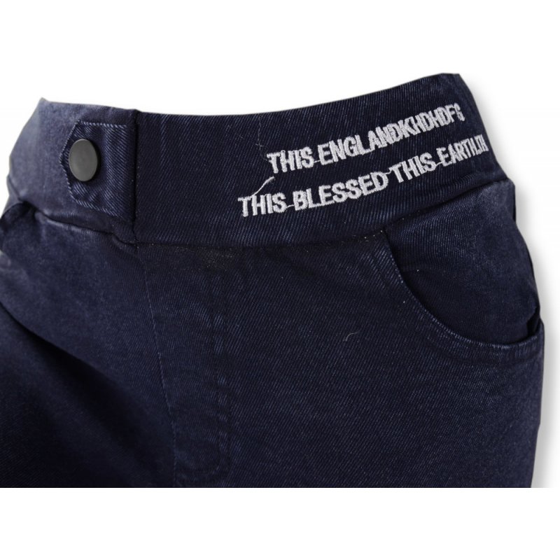 Legginsy jeansowe damskie W6919 - granatowe legginsy jeansowe z wysokim stanem Legginsy imitacja jeansu  Jegginsy damskie