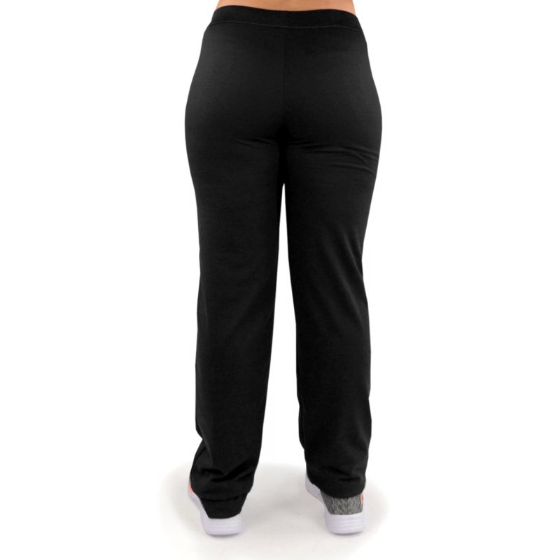 Spodnie Dresowe Damskie bez ściągaczy Y-5527 - czarne dresy damskie Lekkie spodnie dresowe damskie Luźne spodnie dresowe