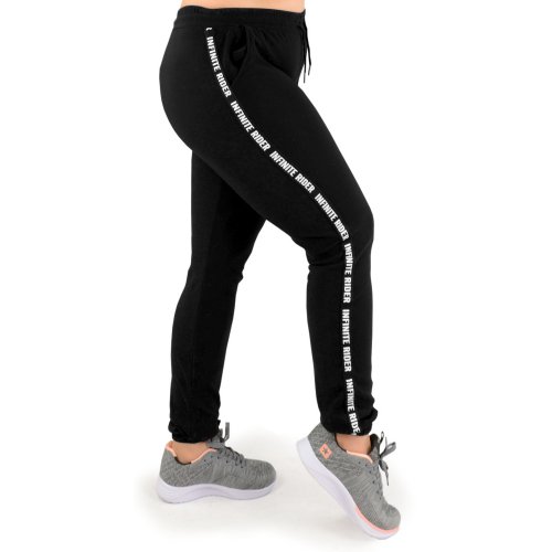 Damskie joggery dresowe z napisami - czarne