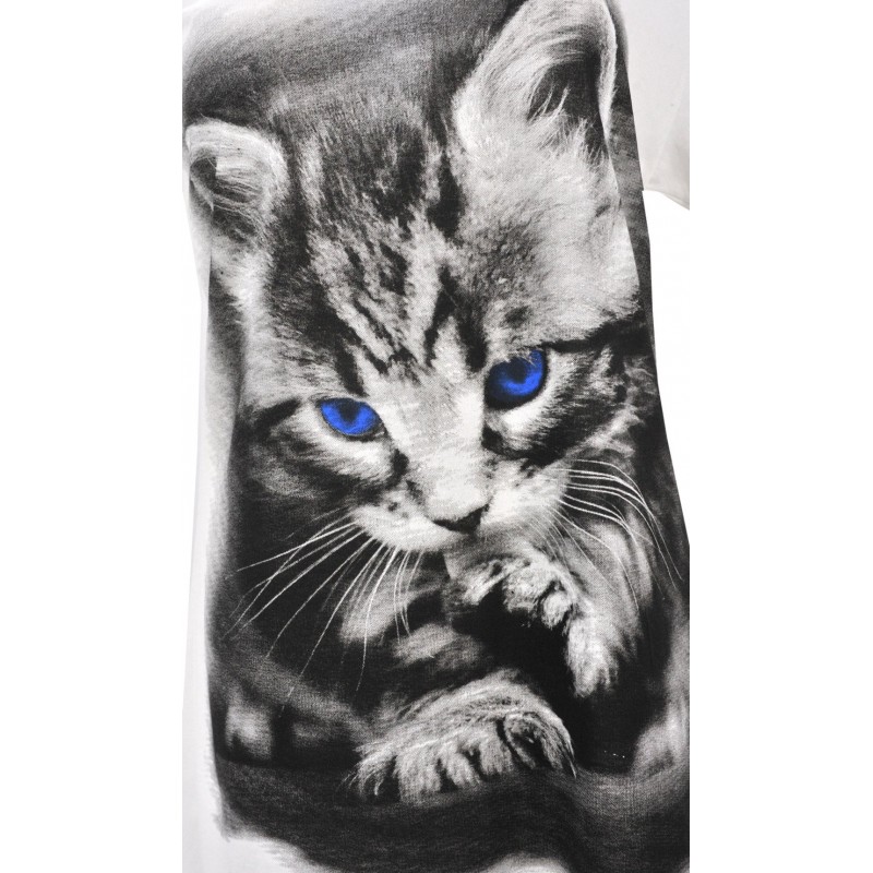 Tunika z namalowanym kotem (kremowa)